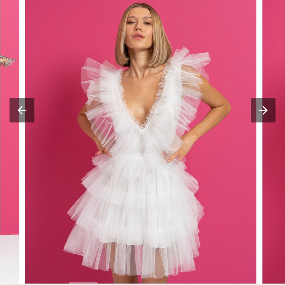 Kikriki Tulle Party Dress / white mini dress